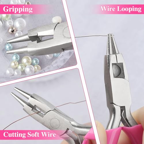 3 Inches Mini Round Nose Pliers With Cutter for Jewelry Making - Smooth Jaws Wire Looping and Bending Tool - Small Jewelry Supplies - style: Round Nose Pliers with Cutter