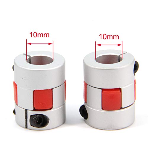 2PCS 10mm to 10mm Aluminium Plum Flexible Shaft Coupling Diameter 20mm Length 25mm Connector Flexible Coupler for 3D Printer CNC Machine and Servo Stepped Motor(10x10mm) - size: D20 L25, style: 10x10mm