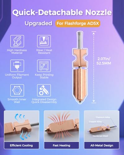 AD5X Nozzle Kit Hardened Steel Hotend 0.4MM 0.25MM for Flashforge AD5X - style: AD5X 0.25+0.4MM Nozzle