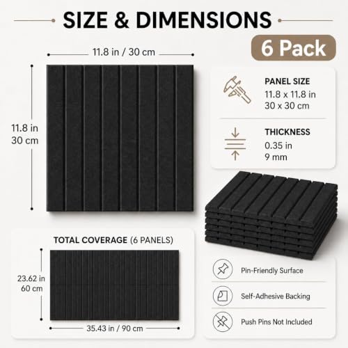 Stripe Felt Bulletin Board Tiles, Cork Board Alternative 24 x 36 in - color: Black, size: 24" x 36"