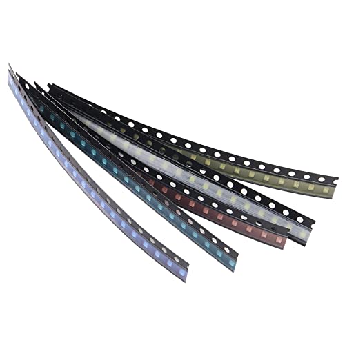 0805 SMD LED Kit 100pcs 5 Colors SMD LED Diode Lights Kit Super Bright Lighting Bulb Lamps,Electronics Components Light,Emitting Diodes (Mini Chip 0.08 x 0.05 inch) - style: 0805