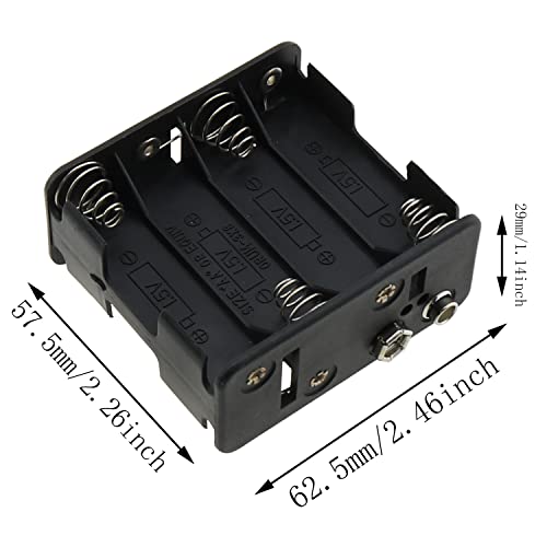 Battery Holder 2Set 8x1.5V AA Thicken Battery Box with T Type Wired Battery Clip Standard Snap Connector, Battery Case