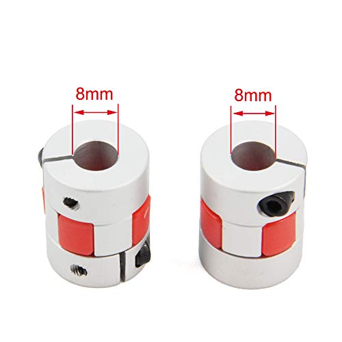 2PCS 8mm to 8mm Aluminium Plum Flexible Shaft Coupling Diameter20mm Length25mm 8x8mm Motor Connector Flexible Coupler for 3D Printer CNC Machine and Servo Stepped Motor(8x8mm) - size: D20 L25, style: 8x8mm