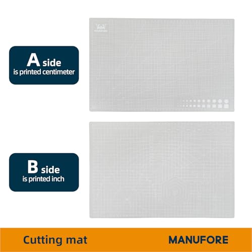 MANUFORE Cutting Mat A3, A4, A5 Set Centimeter and Inch Scale Self Healing