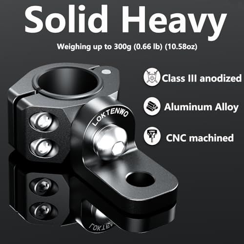 LOKTENWO 2PCS Heavy Duty CNC ATV Whip Light Mount