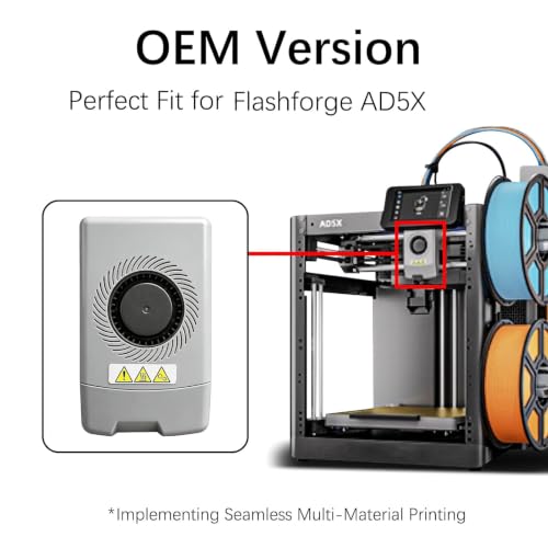 Original Ad5x Extruder Front Cover with 4010 Cooling Fan Prevents Extrusion Failure for Flashforge AD5X Hotend Cover High‑Temp Resistant Material,Toolhead Front Cover for Flashforge AD5X Accessories - color: Hotend Front Cover with Fan