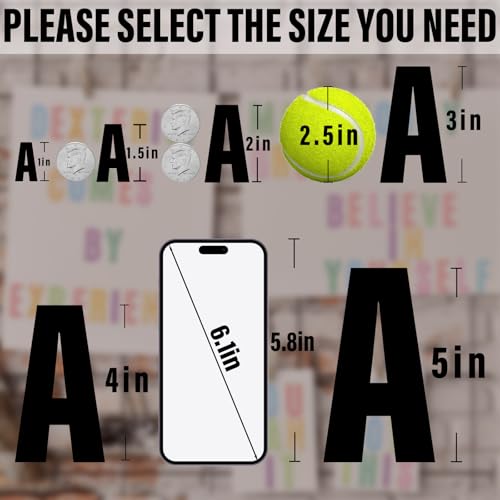 Letter Stickers,Mailbox Numbers,0.5 Inch Waterproof Vinyl Alphabet - color: Black 20 Sheets, size: 0.5 Inch
