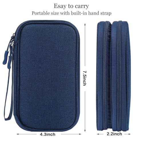 CAAORDKSO Electronic Organizer, Travel Cable Organizer Bag Pouch Electronic Accessories Carry Case Waterproof Electronic Bag for Cable, Cord, Charger, Phone, Power Bank, Earphone (Navy Blue, Medium) - color: Navy Blue, size: Medium