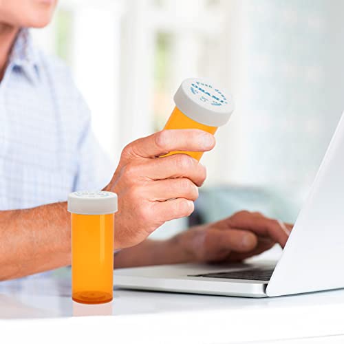 Plastic Medicine Pill Bottles with Child Resistant Caps - Push Down and Turn - Prescription Vial, Medicine Container, Pill Cases Dispenser Organizers (12pcs, 16 Dram) - size: 16 Dram