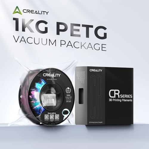 CREALITY PETG Filament 1.75mm 3D Printer Filament, 1kg (2.2lb) Neatly Wound Spool, Dimensional Accuracy ±0.03mm, Excellent Toughness, Fits for Most FDM 3D Printers, Transparent - color: 1kg Transparent Petg With Spool, size: 1.75 mm