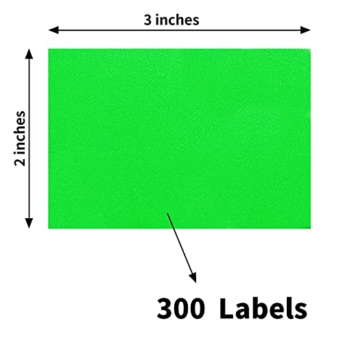 STARLIBOO Colored Labels Stickers 3 x 2 Inch, Removable Rectangle Moving Labels, 300Pcs Garage Sale Price Stickers, Adhesive Moving Labels for Boxes(Fluorescent Green) - color: Fluorescent Green, size: 2*3 inch