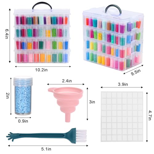 QUEFE Diamond Painting Storage Container 4 Tier 200 Slots Bead Organizer