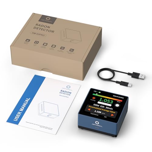 Airthereal Touchscreen Radon Detector, Professional Grade, Real-Time Data - color: Blue