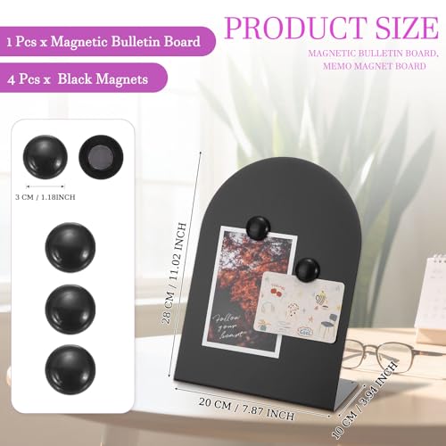 PATIKIL Magnetic Bulletin Board Black W/ 4 Black Magnets 1Pcs - color: Black/Black