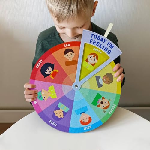 Kids Emotion Wheel, Feelings Wheel, Feelings Kid Charts, Expression Emotions Chart, Emotional Learning Activities for Kids Toddlers and preschoolers - color: Feeling Wheel Multicolor