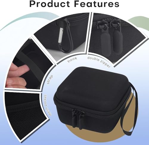 MGZNMTY Carrying Case for GiiKER Super Reversi - Electronic Strategy Board Game, with Carabiner (Only Case) (Black) - color: Black
