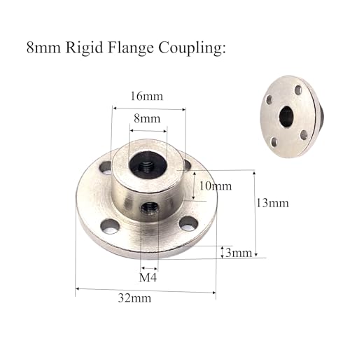 6 Pcs 8mm Rigid Flange Coupling Motors Guide Shaft Support Coupler,High Hardness Flange Coupling Connectors for DIY Model Motors Coupler - size: 8mm
