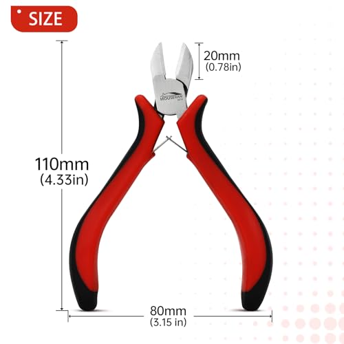 5-Pack 4" Small Wire Cutters, Mini Spring Loaded Flush Cutters