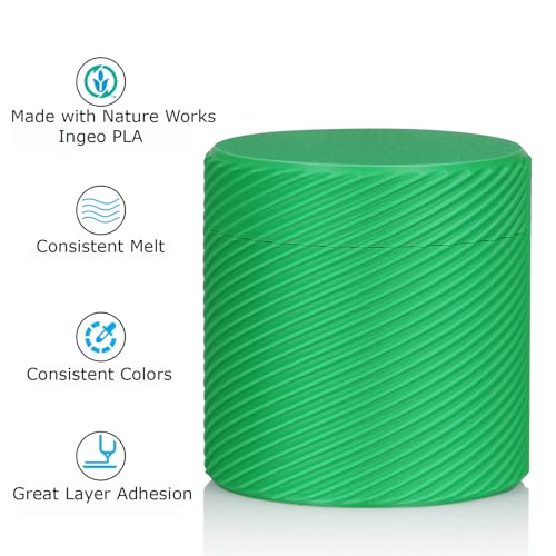 Inland PLA Basics Filament 1.75mm, 1kg Spool – Dimensional Accuracy ±0.02mm, Neatly Wound, Fits Most FDM 3D Printers (Green, 1 Pack) - color: 1kg Green