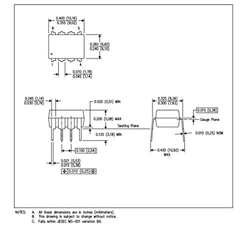 20pcs LM386N 386 Low Voltage Audio Power Amplifier 300kHz, 8-Pin.