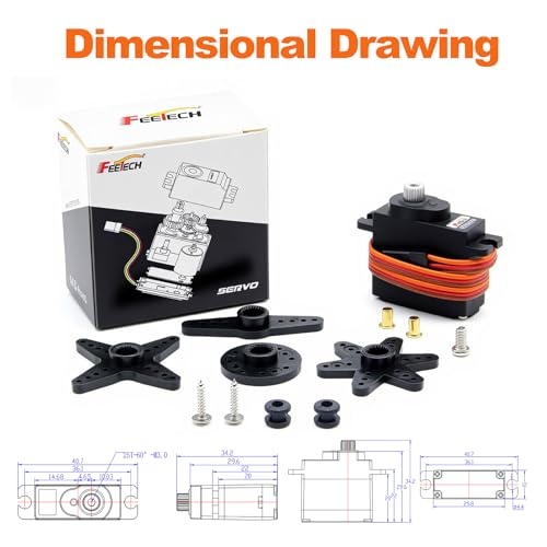 7.4V 10.5KG Metal Gear Digital Mini Servo Motor, High Torque 180 Degree RC Servo for TRX4M, SCX24, 1/10 Scale Cars, Robotics, Boats & Planes, Upgraded Metal Gear System (7.4V 5.5KG-180°) - size: 7.4V 5.5KG-180°