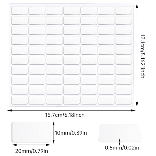 JANYUN 140 Pcs Mounting Putty, Double Sided Sticky Dots Poster Putty Clear - size: 20x10mm Square 140pcs