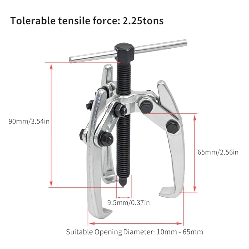 3 Jaw 2.5in/65mm Universal Bearing Gear Pullers - size: Mini 3Jaw 0.4-2.5 In