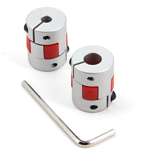 2PCS 5mm to 8mm Aluminium Plum Flexible Shaft Coupling Diameter20mm Length25mm 5x8mm Motor Connector Flexible Coupler for 3D Printer CNC Machine and Servo Stepped Motor(5x8mm) - size: D20 L25, style: 5x8mm