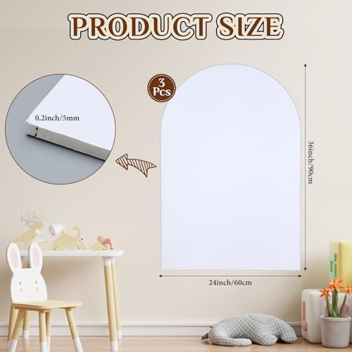 Novabright 3 Pcs Arched Foam Board 24 x 36 Inches PVC Foam Poster Board Waterproof for Signs School Projects Handicrafts Artistic Creation Indoor Outdoor(White) - color: White