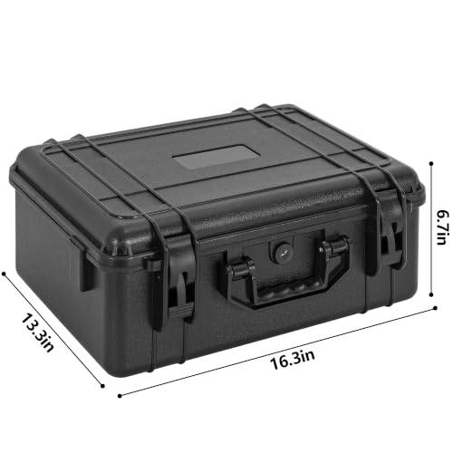 TORIBIO Hard Carrying Case with Foam, Shockproof Storage Box 16.3"x12"x5.3" - size: 16.3" x 12" x 5.3"
