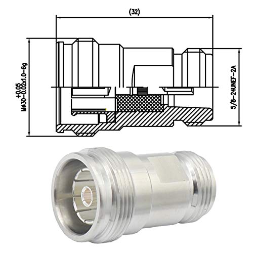 4.3-10 Mini DIN Male to N Female Adaptor 4.3/10 Mini DIN Male to N Female Adapter with Low PIM 160dBc (4.3-10 Female to N Female) - color: 4.3-10 Female to N Female