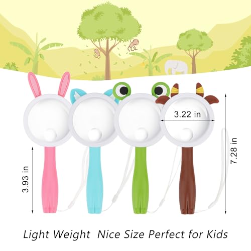 Rongon 10X Kids Magnifying Glass Handheld Magnifier for Child (4Pcs) - color: 4ppcs