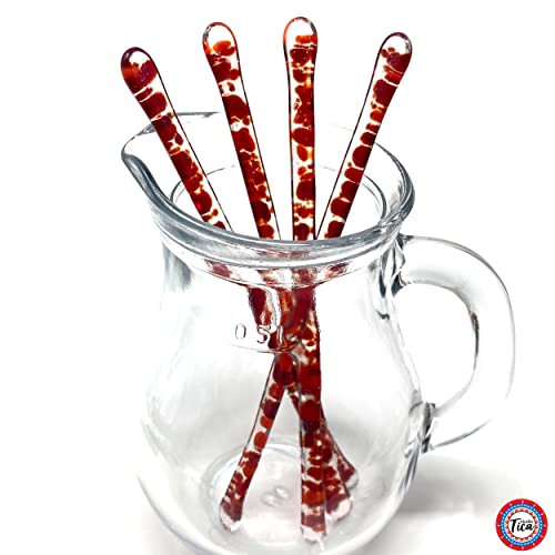studioTica Handmade Glass Swizzle Sticks: Dragon's Breath, Set of 4 - color: Dragon's Breath