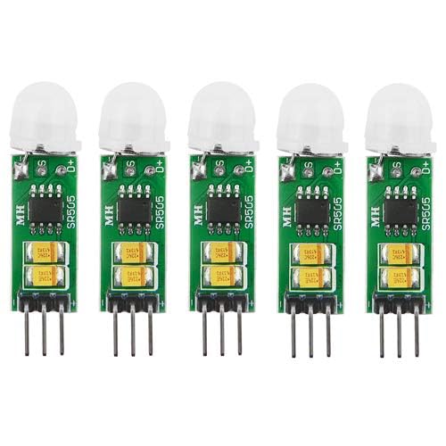 5Pcs HC-SR505 Micro Body Sensing Module PIR Motion Detector Switch Module High Power High Efficiency Digital Measurement for Electronic Practice DIY