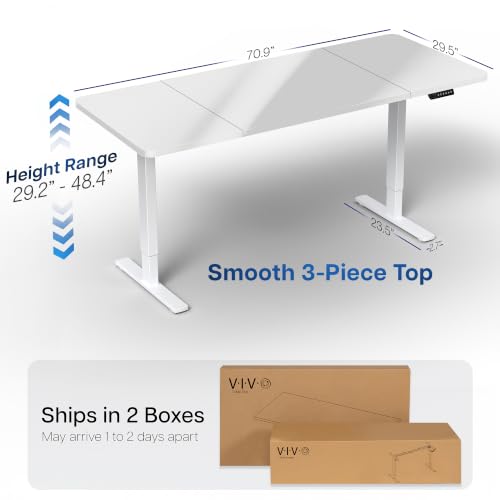 VIVO White Dry Erase 71 x 30 in Standing Desk, DESK-KIT-1W7WE
