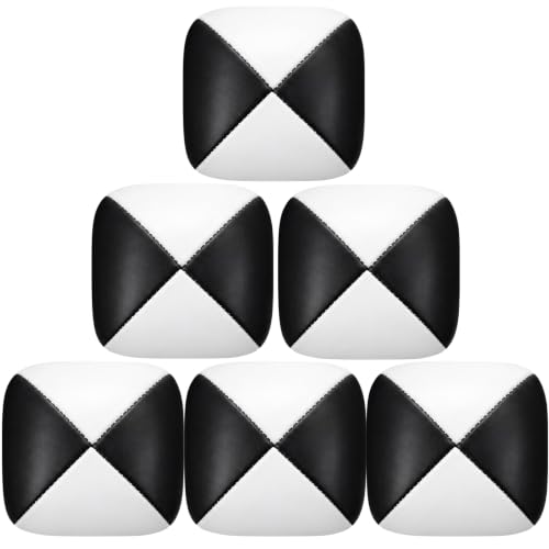 Patelai 6 Pack Juggling Balls for Beginners, Soft Juggle,White Black - color: White Black
