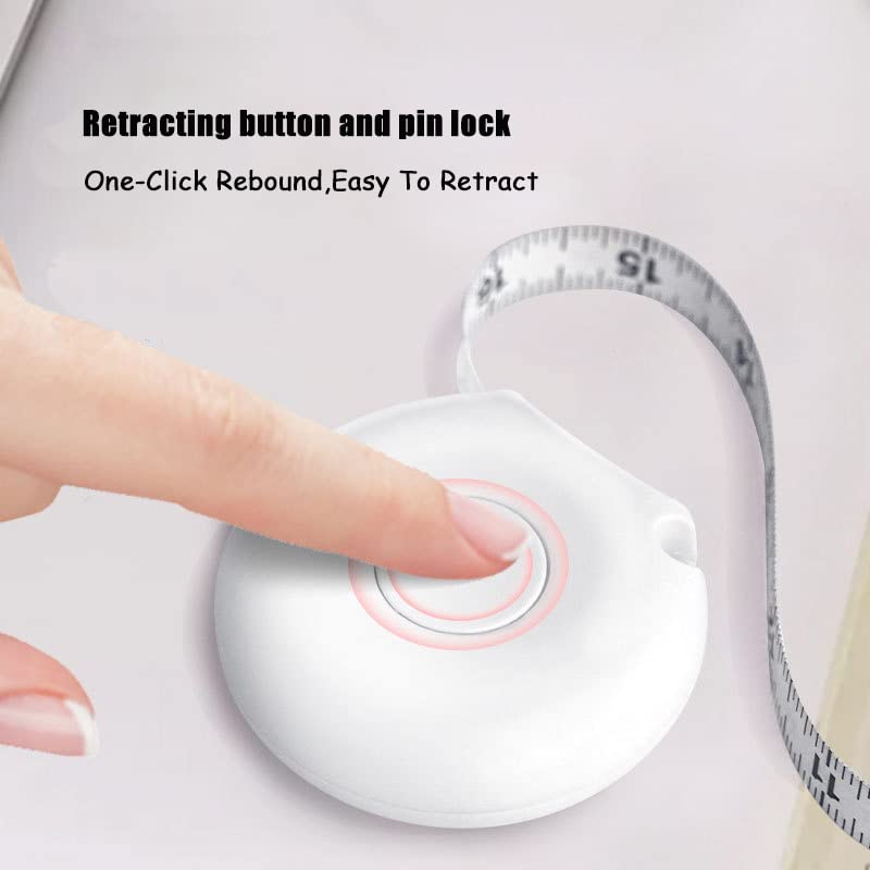 Tape Measure Body Measuring Tape 80inch/205cm Lock Pin Retract Tape Measure for Tailor Fitness Clothes Sewing Handcrafts Weight Loss Body Measurement - color: White Black White 80 inch 3 pack