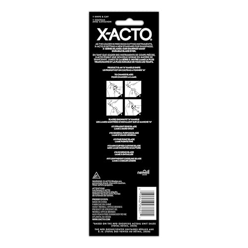 X-ACTO #1 Z-Series Precision Utility Knife, Metal, Silver, Aluminum Handle, Includes Safety Cap - For Precise, Fine Cuts - style: Z-Series #1 Knife (Pack of 1)