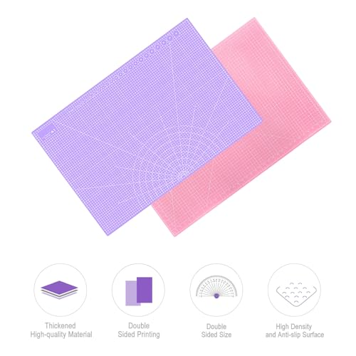 24" x 36" Self Healing Cutting Mat: Double Sided Sewing Cutting Mat Craft Supplies A1 Size for Quilting, Crafts Arts, and Fabric Purple & Pink Design (Pink & Purple) - color: Pink & Purple