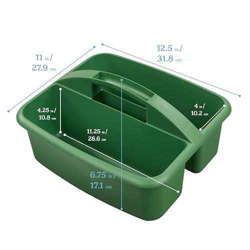 ECR4Kids 2-Compartment Large Storage Caddy Organizer, 6-Pack, Earthtone - color: Earthtone