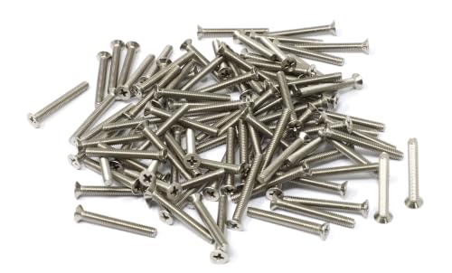 iexcell 100 Pcs M3 x 25mm Thread Pitch 0.5 mm Stainless Steel 304 Phillips Drive Flat Head Countersunk Screws Bolts, Bright Finish - size: M3 x 25mm