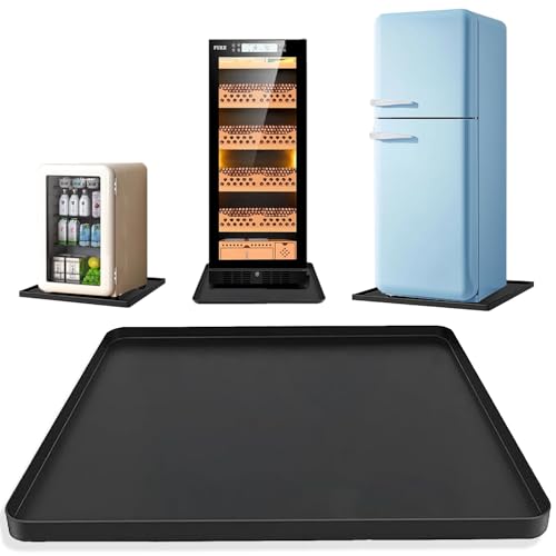 Silicone Mini Fridge Mat,19.7x19.7x0.6 Inch Protective Drip Tray with Raised Edge - Leak Proof Floor Guard for Water Dispenser, Washer, Dryer, Pet Bowls - Easy Clean & Foldable - size: 19"W x 19"L