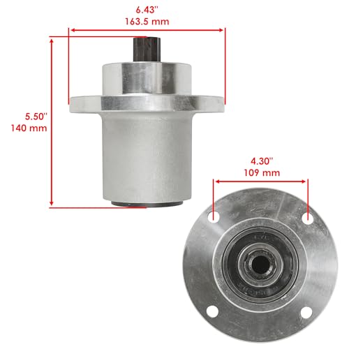Caltric 54in Deck Spindle and Pulley Compatible with Hustler FasTrak SD / Z4 / Trimstar/FasTrak/Super Mini Z HT/Mini Z 783506 786889 Qty 3