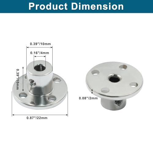 Luomorgo Metal Flange Shaft Coupling, 4mm/5/32 inch, 4 Pcs - size: 4mm