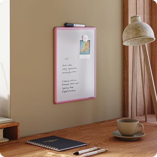 U Brands Dry Erase Whiteboard, 11" x 14", Small Whiteboard, Pink Frame - color: Blush Pink