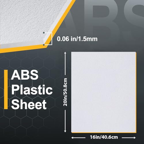 KINLINK 16" x 20" x 0.06" White Abs Plastic Sheet Flexible Moldable 6 Pack - color: White, size: 16x20-1.5MM