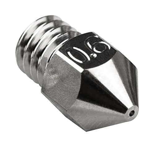 POLISI3D High Temperature Sharp Non-Stick MK8 Plated Copper Nozzle 0.6mm Compatible with Snapmaker Ender 3 Pro Ender 5 CR10 V2 S4 S5 Anet A8 3D Printer (0.6mm) - size: 0.6mm