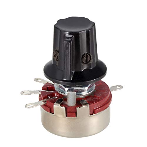uxcell® WH118 100K Ohm Variable Resistors Single Turn Rotary Carbon Film Potentiometer w Knobs