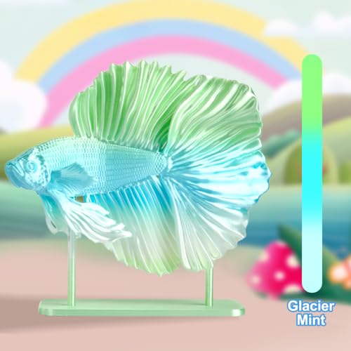 ERYONE Silk Rainbow 3D Printer PLA Filament 1.75 +/- 0.03mm, Shiny Multicolor Filament PLA Fast Color Change 1KG(2.2LBS), Glacier Mint - color: Silk Glacier Mint, size: 1KG