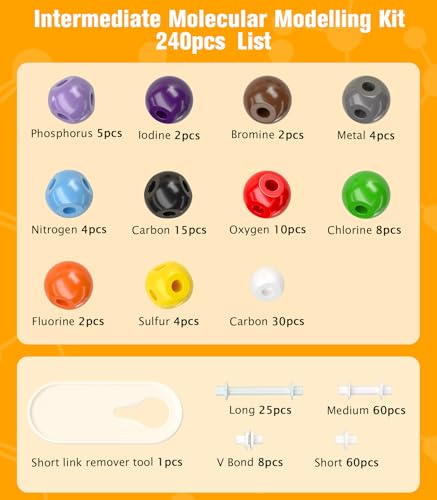 NINGOO Organic Chemistry Model Kit,240 PCS,for Students&Teacher